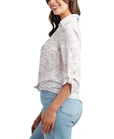 Bcx Juniors' Printed Button-Up Shirt