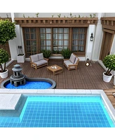 12" Deck Tiles, Diy Interlocking, Indoor/Outdoor, Easy Install, 44pcs Red Brown