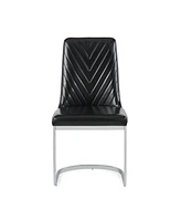 Set Of 2 Modern Dining Chairs With Horse Shoe Style Metal Base