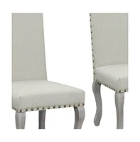 Contemporary Upholstered Fabric Dining Parsons Chairs – Set of 2