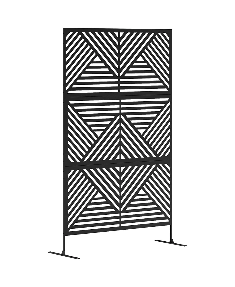 Outsunny Metal Outdoor Privacy Screen Outdoor Divider Trellis Rhombus