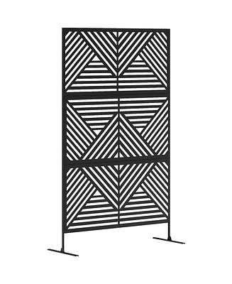Outsunny Metal Outdoor Privacy Screen Outdoor Divider Trellis Rhombus