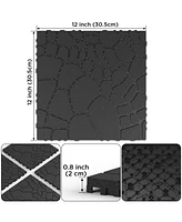 12" Patio Deck Tiles, Diy Interlocking, Easy Install, 44pcs, Dark Gray