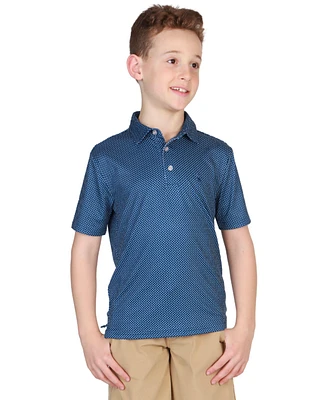 Tailorbyrd Boys Mini Dot Printed Performance Short Sleeve Polo
