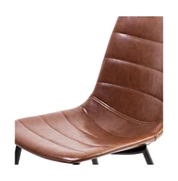 Set of Two Upholstered Faux Leather Chairs for Dining Room or Breakfast Nook