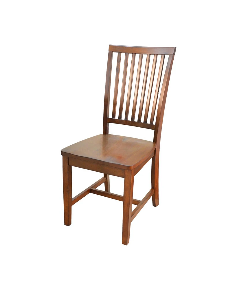 Chestnut Wood Slat Back Dining Chair for Kitchen or Dining Room