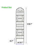 4-Pack Metal Garden Trellis, 86,7" Rustproof, Black