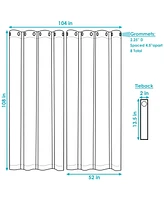 52 x 107.5-Inch Outdoor Room-Darkening Curtains with Grommet Top - Includes Tieback - Beige - Set of 2