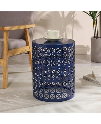 Solar Powered Side Table with Unique Light Patterns for Indoor and Outdoor Ambiance