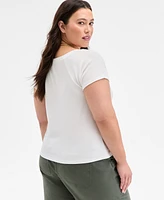 On 34th Trendy Plus Snap-Front T-Shirt, Exclusively at Macy's