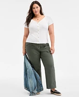 On 34th Trendy Plus Snap-Front T-Shirt, Exclusively at Macy's