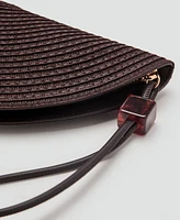 Mango Women's Natural Fiber Zipper Toiletry Bag