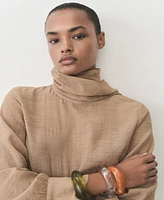 Mango Women's Textured Bow Blouse