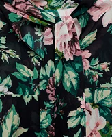 Mango Women's Floral-Print Turtleneck Blouse