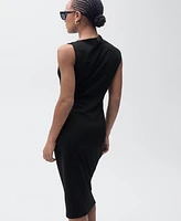 Mango Women's Draped Midi Dress