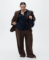 Mango Women's Lyocell Suit Straight Pants