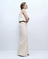 Mango Women's Wide Leg Mid-Rise Pants