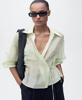 Mango Women's Cross-Knotted Lyocell Shirt