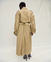 Mango Women's Oversized Wrinkled Effect Trench Coat