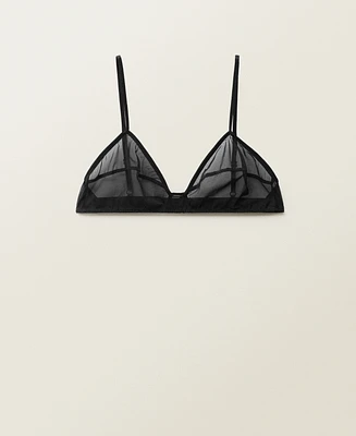 Mango Women's Seam Detail Semi-Transparent Bra