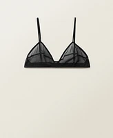 Mango Women's Seam Detail Semi-Transparent Bra