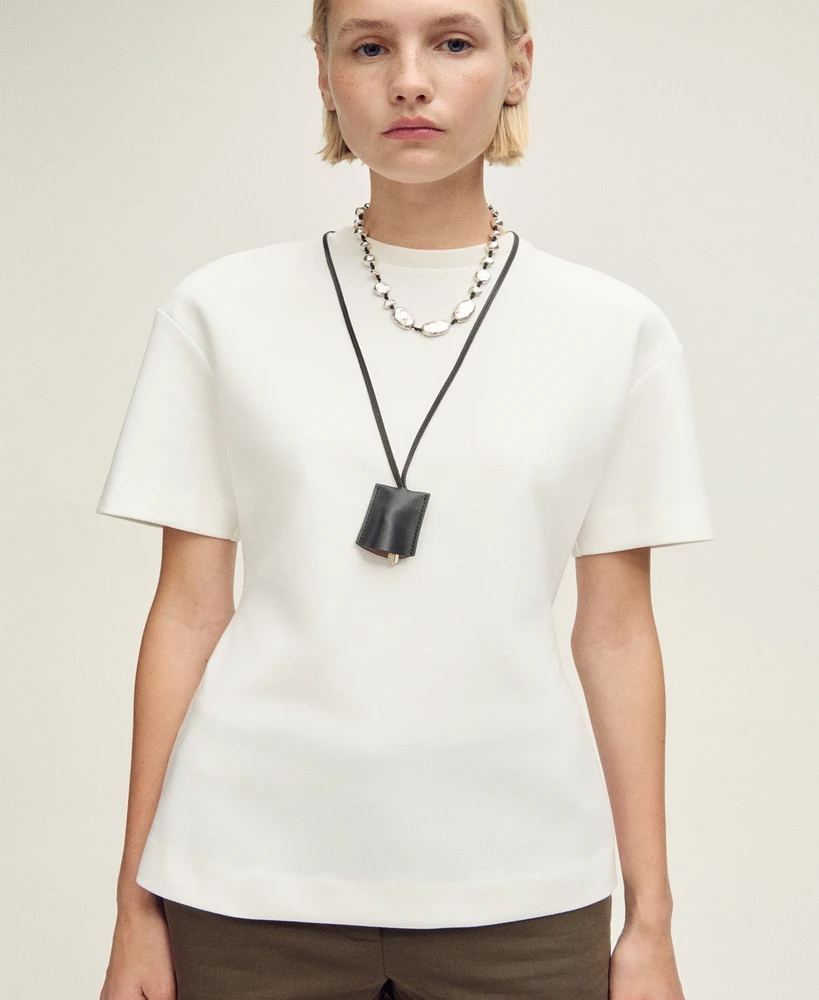 Mango Women's Short-Sleeved Peplum T-Shirt