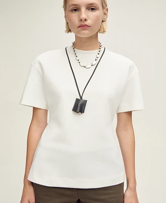 Mango Women's Short-Sleeved Peplum T-Shirt