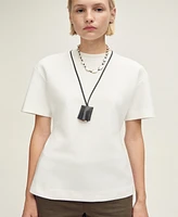 Mango Women's Short-Sleeved Peplum T-Shirt