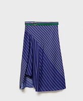 Mango Women's Belt Striped Midi Skirts