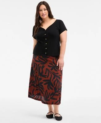 On 34th Trendy Plus Size Snap Front T Shirt Underwater Floral Slip Skirt Exclusively At Macys