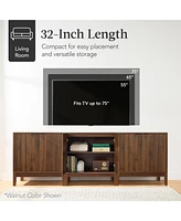 Best Choice Products 2-Door Reeded Storage Cabinet w/ Soft-Close Doors, Multipurpose Accent Furniture
