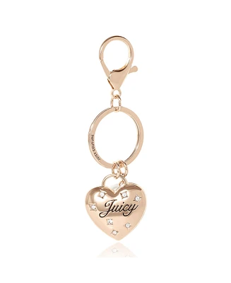 Juicy Couture Gold Heart Keychain with Pearls – Chic & Elegant