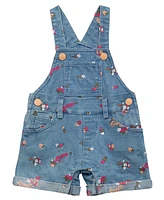 Guess Baby Girls 2-Piece Short Sleeve Bodysuit and Stretch Denim Overall Set