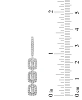 Diamond Link Drop Hoop Earrings (3/4 ct. t.w.) in 14k White Gold