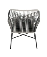 Manhattan Comfort 33.7" 5-Pc. Metal Ashland Modern Upholstered Patio Conversation Set