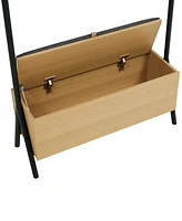 Manhattan Comfort 70.9" Wood Paloma Modern Upholstered Open Hanging Closet