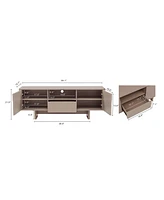 Manhattan Comfort 59" Wood Ella Modern 5-Shelf Tv Stand Fits TVs up to 55"