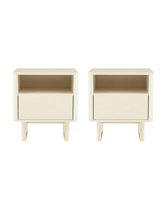 Manhattan Comfort 21.9" 2-Pc. Wood Ella Modern 2-Full Extension Drawer Nightstand Set