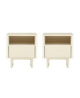 Manhattan Comfort 21.9" 2-Pc. Wood Ella Modern 2-Full Extension Drawer Nightstand Set