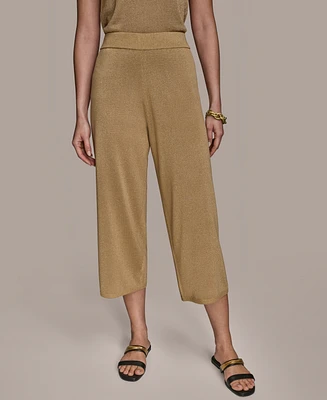 Donna Karan New York Women's Cropped Metallic Knit Pull-On Pants