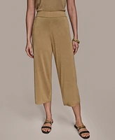 Donna Karan New York Women's Cropped Metallic Knit Pull-On Pants