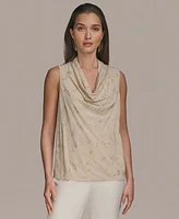 Donna Karan New York Women's Embellished Cowlneck Sleeveless Blouse