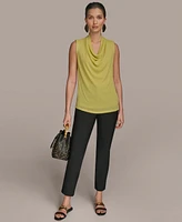 Donna Karan New York Women's Sleeveless Cowlneck Gauze Blouse