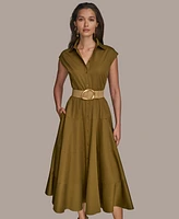 Donna Karan New York Women's Belted Cap-Sleeve Dress