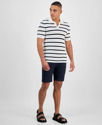 Karl Lagerfeld Mens Stripe Polo Shirt Shorts