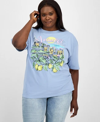 Rebellious One Trendy Plus Cotton Short-Sleeve Amalfi Graphic T-Shirt