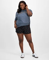 Rebellious One Trendy Plus Cotton Short-Sleeve Cheetah-Print New York Graphic T-Shirt
