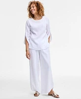 Jm Collection Womens Split Sleeve Gauze Top Tulip Hem Gauze Pants Exclusively At Macys