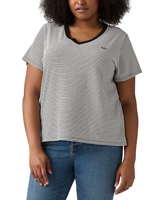 Levi's Plus Perfect Cotton Striped Short-Sleeve Tee