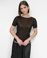 Dkny Women's Contrast-Trim Layered-Look Sweater